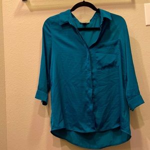 Emerald Green 3/4 Sleeve Button Down